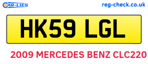 HK59LGL are the vehicle registration plates.