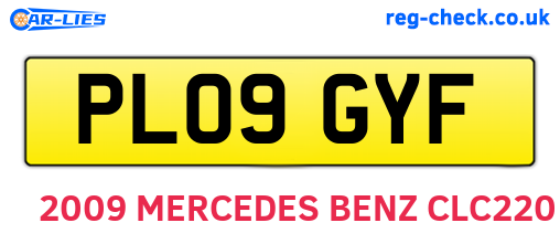 PL09GYF are the vehicle registration plates.