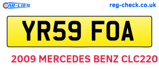 YR59FOA are the vehicle registration plates.