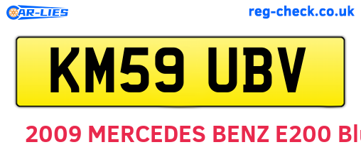 KM59UBV are the vehicle registration plates.