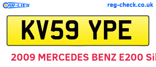KV59YPE are the vehicle registration plates.
