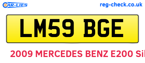 LM59BGE are the vehicle registration plates.