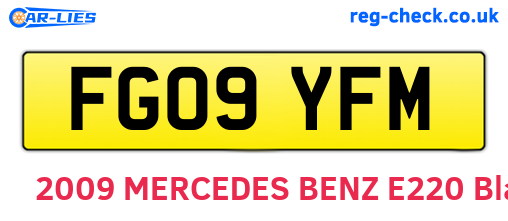 FG09YFM are the vehicle registration plates.