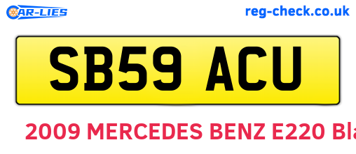 SB59ACU are the vehicle registration plates.