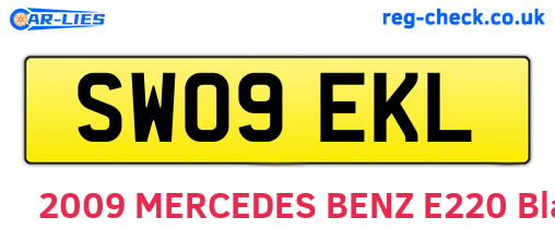 SW09EKL are the vehicle registration plates.