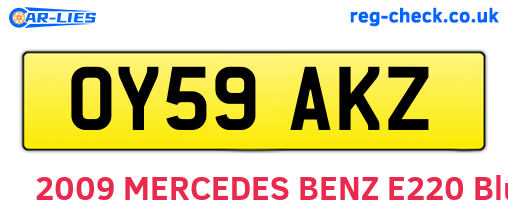 OY59AKZ are the vehicle registration plates.