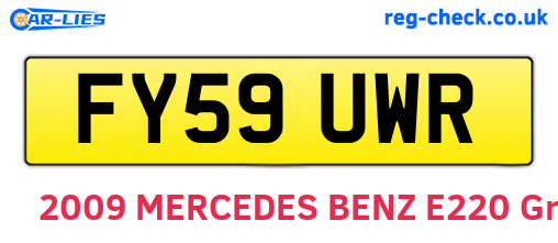 FY59UWR are the vehicle registration plates.