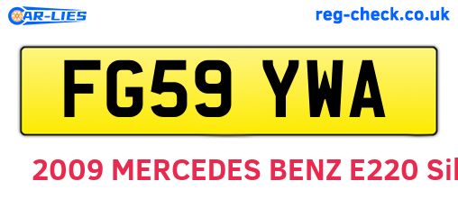 FG59YWA are the vehicle registration plates.