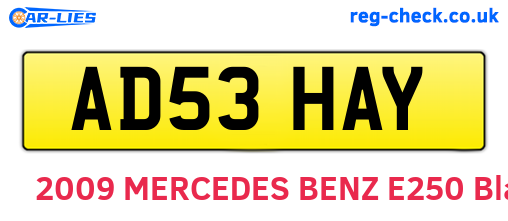 AD53HAY are the vehicle registration plates.