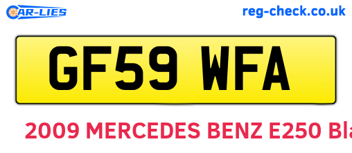 GF59WFA are the vehicle registration plates.