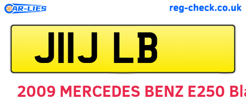 J11JLB are the vehicle registration plates.