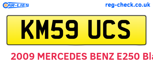 KM59UCS are the vehicle registration plates.