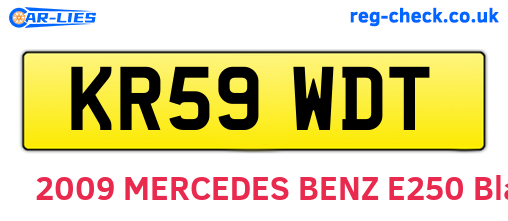 KR59WDT are the vehicle registration plates.