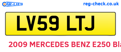 LV59LTJ are the vehicle registration plates.