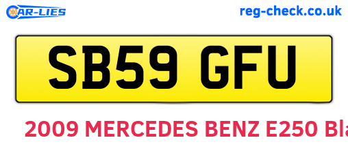 SB59GFU are the vehicle registration plates.