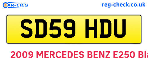 SD59HDU are the vehicle registration plates.