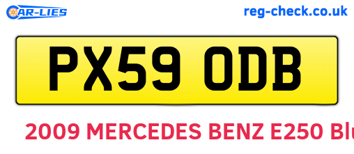 PX59ODB are the vehicle registration plates.