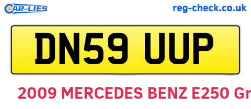 DN59UUP are the vehicle registration plates.