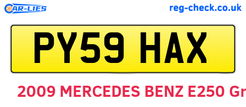 PY59HAX are the vehicle registration plates.