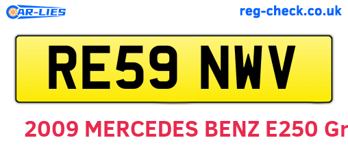 RE59NWV are the vehicle registration plates.
