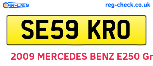 SE59KRO are the vehicle registration plates.