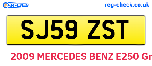 SJ59ZST are the vehicle registration plates.