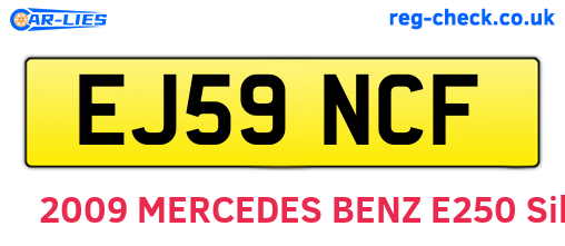 EJ59NCF are the vehicle registration plates.
