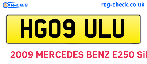 HG09ULU are the vehicle registration plates.