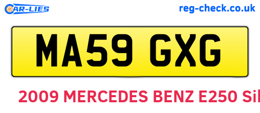 MA59GXG are the vehicle registration plates.