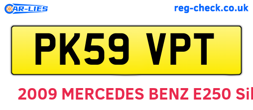 PK59VPT are the vehicle registration plates.