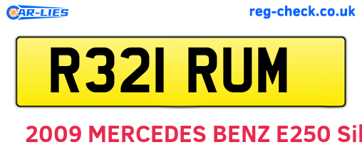 R321RUM are the vehicle registration plates.
