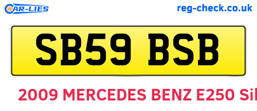 SB59BSB are the vehicle registration plates.