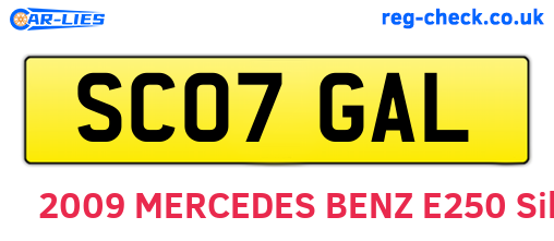 SC07GAL are the vehicle registration plates.