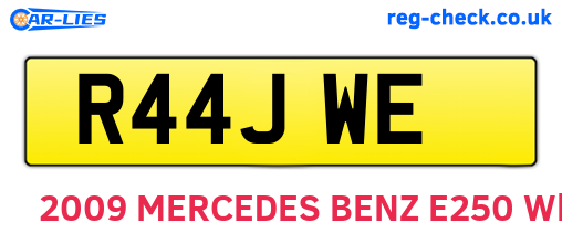 R44JWE are the vehicle registration plates.