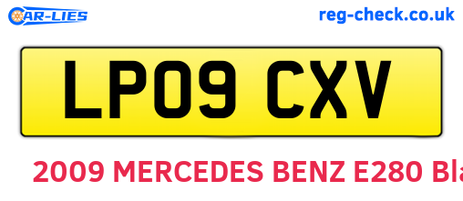 LP09CXV are the vehicle registration plates.