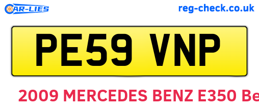 PE59VNP are the vehicle registration plates.