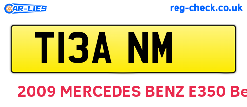 T13ANM are the vehicle registration plates.