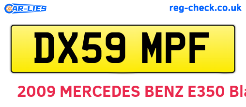 DX59MPF are the vehicle registration plates.