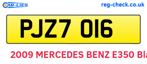 PJZ7016 are the vehicle registration plates.