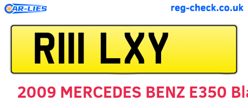 R111LXY are the vehicle registration plates.