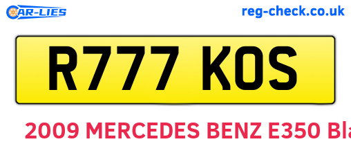 R777KOS are the vehicle registration plates.