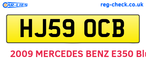 HJ59OCB are the vehicle registration plates.