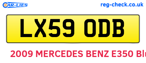 LX59ODB are the vehicle registration plates.
