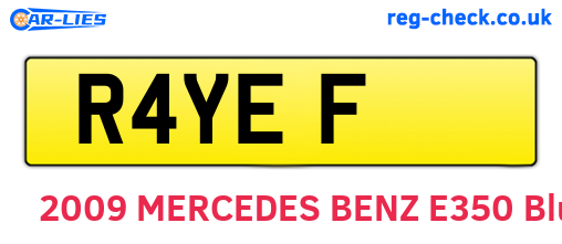 R4YEF are the vehicle registration plates.