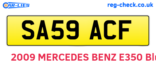 SA59ACF are the vehicle registration plates.
