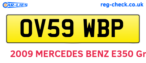 OV59WBP are the vehicle registration plates.