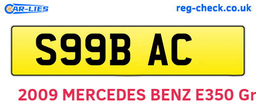 S99BAC are the vehicle registration plates.