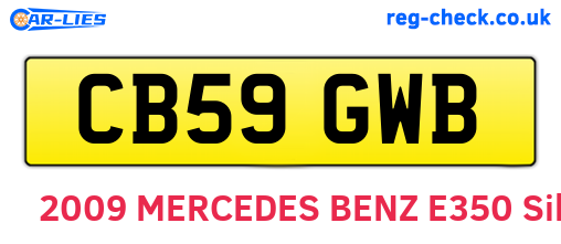 CB59GWB are the vehicle registration plates.