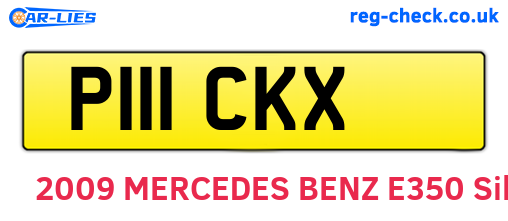 P111CKX are the vehicle registration plates.