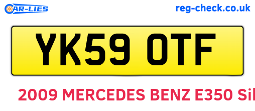 YK59OTF are the vehicle registration plates.